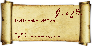 Jedlicska Örs névjegykártya